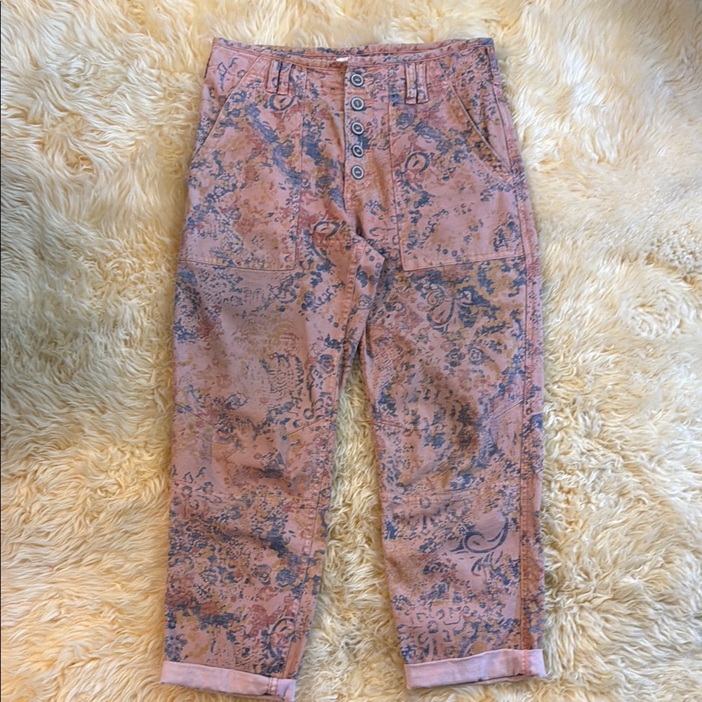 Floral Patterned Pink wanderer pants